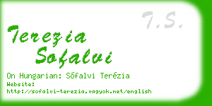 terezia sofalvi business card